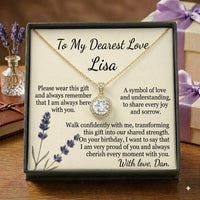 Personalized Love Necklace for Wife Girlfriend, Custom Name Necklace Gift with Message Card, Anniversary Birthday Jewelry Gift for Her