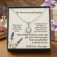 Personalized To My Granddaughter Necklace from Grandpa, Custom Name Jewelry Gift for Granddaughter, Birthday Graduation Gift from Grandfather