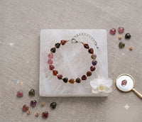 Personalized Heart Stone Bracelet for Granddaughter, Custom Message Card Jewelry, Meaningful Gift from Grandfather, Birthday Gift for Granddaughter