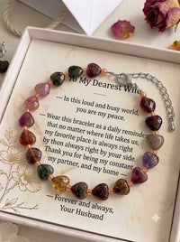 Custom Bracelet for Wife, Personalised Gift from Husband, Message Card Jewelry, Romantic Anniversary Gift, Birthday Gift for Her, Wife Appreciation