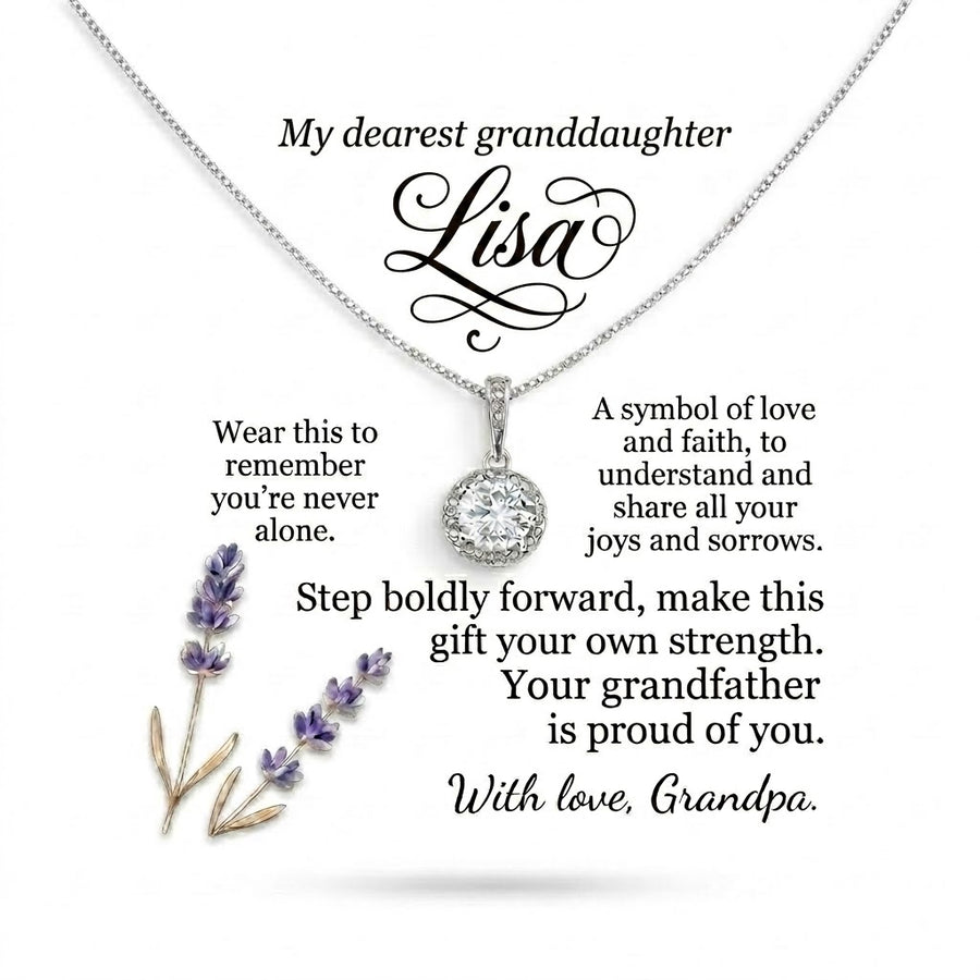 Personalized To My Granddaughter Necklace from Grandpa, Custom Name Jewelry Gift for Granddaughter, Birthday Graduation Gift from Grandfather
