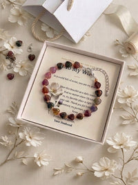 Custom Bracelet for Wife, Personalised Gift from Husband, Message Card Jewelry, Romantic Anniversary Gift, Birthday Gift for Her, Wife Appreciation