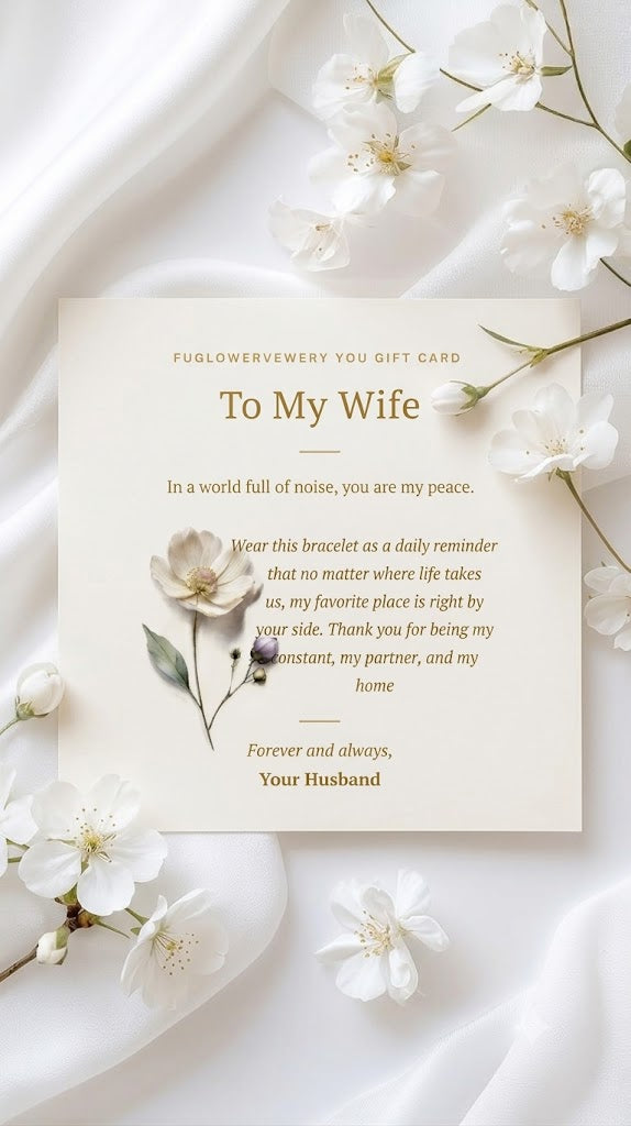 Custom Bracelet for Wife, Personalised Gift from Husband, Message Card Jewelry, Romantic Anniversary Gift, Birthday Gift for Her, Wife Appreciation