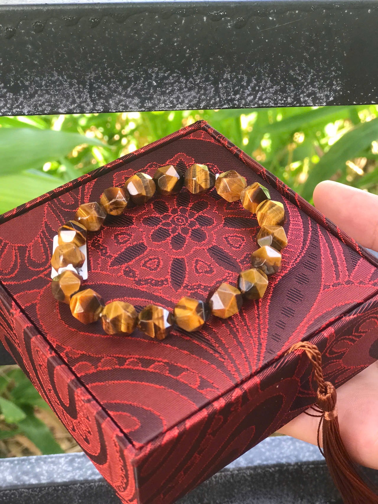 FACETED YELLOW TIGER EYE BEADED BRACELET, GEMSTONE BRACELET ,BIRTHDAY GEMSTONE,  GIFTS FOR VIRGO AND CAPRICORN