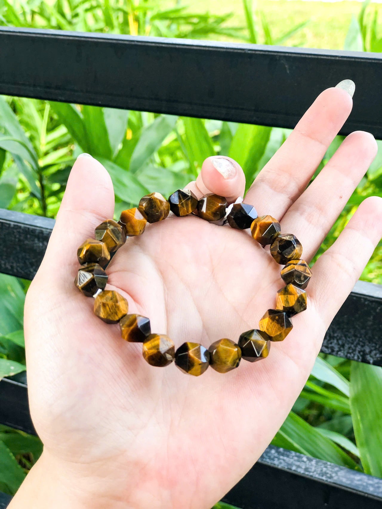 FACETED YELLOW TIGER EYE BEADED BRACELET, GEMSTONE BRACELET ,BIRTHDAY GEMSTONE,  GIFTS FOR VIRGO AND CAPRICORN