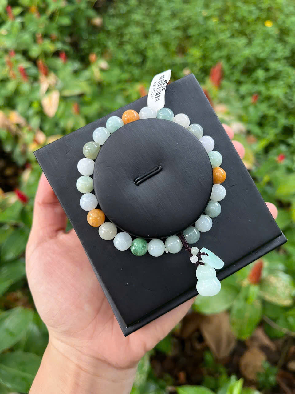 WOMEN'S DESIGNED BRACELET-JADE BRACELET WITH PIXIU DRAGON, LUCKY JADE COIN, JADE GOURD-ROUND NATURAL JADE STONE BRACELET-JEWELRY GIFT