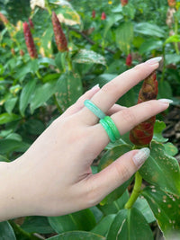 Thumbnail for RARE GREEN JADE RING, NATURAL GRATE A JADE, ICY TRANSLUCENT QUALITY, BURMESE JADE, WOMAN RING, MAN RING