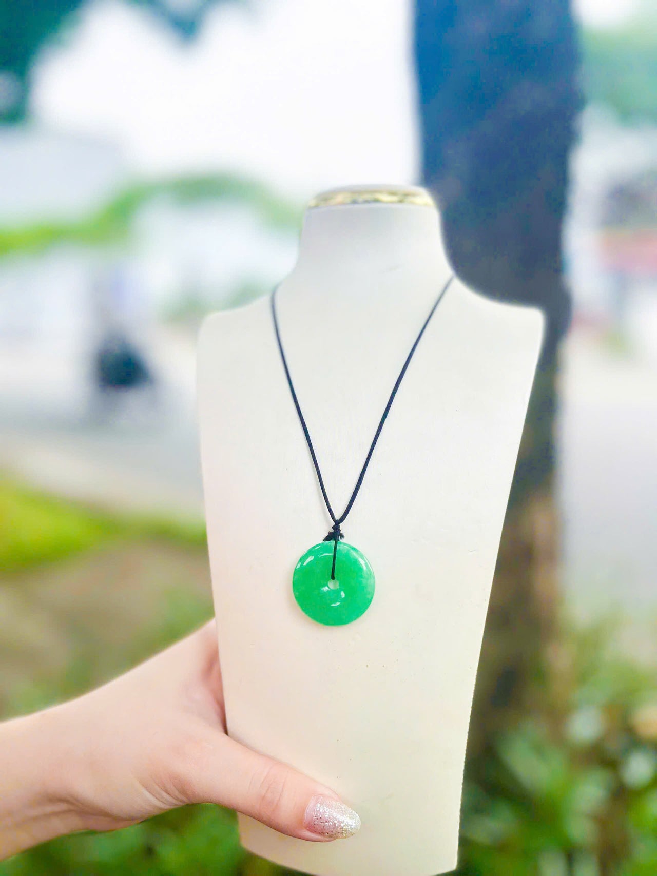 JADE  GRADE A DONUT PENDANT, JADE  COIN PENDANT, JADE GEMSTONE JEWELRY, NATURAL JADE, GIFT FRIEND