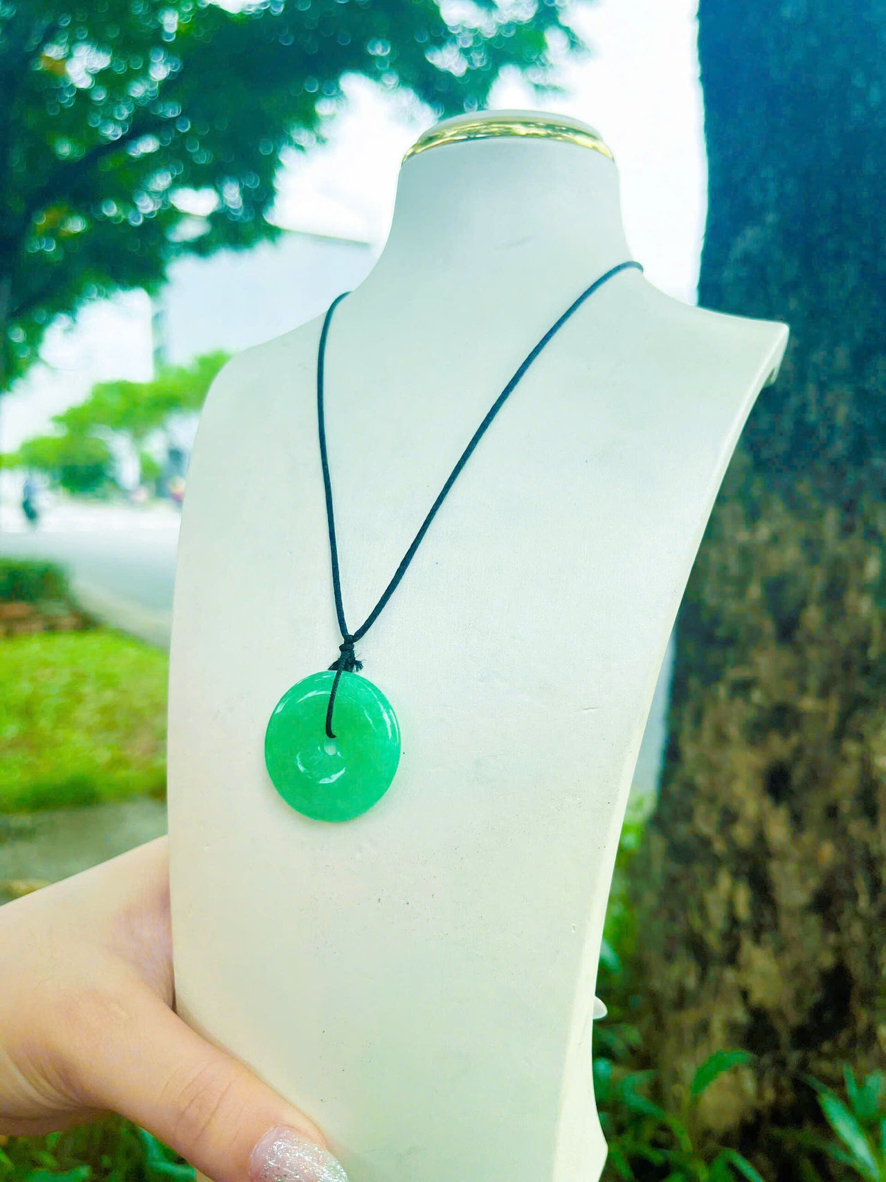 JADE  GRADE A DONUT PENDANT, JADE  COIN PENDANT, JADE GEMSTONE JEWELRY, NATURAL JADE, GIFT FRIEND