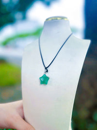 Thumbnail for STAR PENDANT, SMALL CARVED STAR GEMSTONE, WOMEN GIFTS, AVAILABLE IN VARIOUS MATERIALS AND COLORS