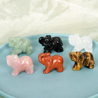 Thumbnail for CARVED ELEPHANT FIGURINE CRAFTS GIFTS, CUTE ANIMAL HOME DECOR, ATTACT WEALTH AND PROSPERITY FOR THE FAMILY, CRYSTAL CARVING