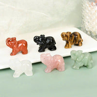 Thumbnail for CARVED ELEPHANT FIGURINE CRAFTS GIFTS, CUTE ANIMAL HOME DECOR, ATTACT WEALTH AND PROSPERITY FOR THE FAMILY, CRYSTAL CARVING