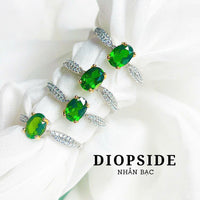 Thumbnail for DIOPSIDE RING, GEMSTONE JEWELRY, STATEMENT RING, RING FOR WOMEN, ADJUSTABLE S925 SILVER RING, BIRTHSTONE JEWELRY, GREEN GEMSTONE RING