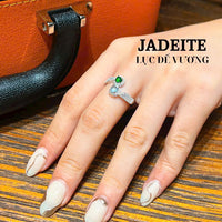 Thumbnail for JADEITE JADE RING, GRADE A GUATEMALA JADE RING & IMPERIAL GREEN JADE, NATURAL GRADE A JADE, GEMSTONE RING, ADJUSTABLE RING, S925 SILVER, GIFT FOR HER.