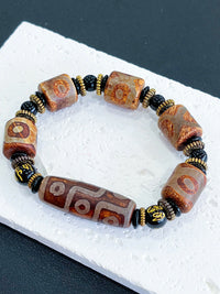 Thumbnail for TIBETAN AGATE DZI BRACELET, AGATE BEAD STRETCH BRACELET LUCKY TALISMAN FOR GIFT