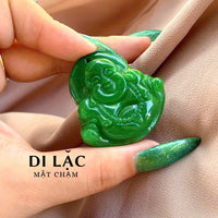 Thumbnail for LAUGHING BUDDHA JADE PENDANT, JADE BUDDHA GEMSTONE, GENUINE TYPE A JADE, GIFT JEWELRY, LUCK CARVING JADE