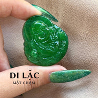 Thumbnail for LAUGHING BUDDHA JADE PENDANT, JADE BUDDHA GEMSTONE, GENUINE TYPE A JADE, GIFT JEWELRY, LUCK CARVING JADE