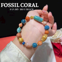 Thumbnail for FOSSIL CORAL BEADED BRACELET, DELICATELY DESIGNED BRACELET, HIGH-QUALITY FOSSIL CORAL, JEWELRY GIFT, PRESENT FOR WOMEN