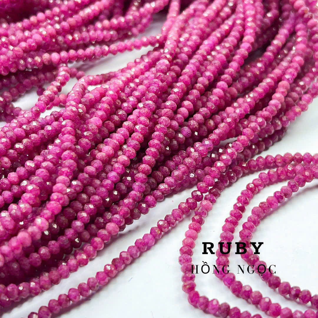 RUBY BRACELET, FACETED ROUND GEMSTONE BEADS, NATURAL RUBY, JULY BIRTHSTONE, LOVE STONE, A WRAP BRACELET WITH THREE TURNS