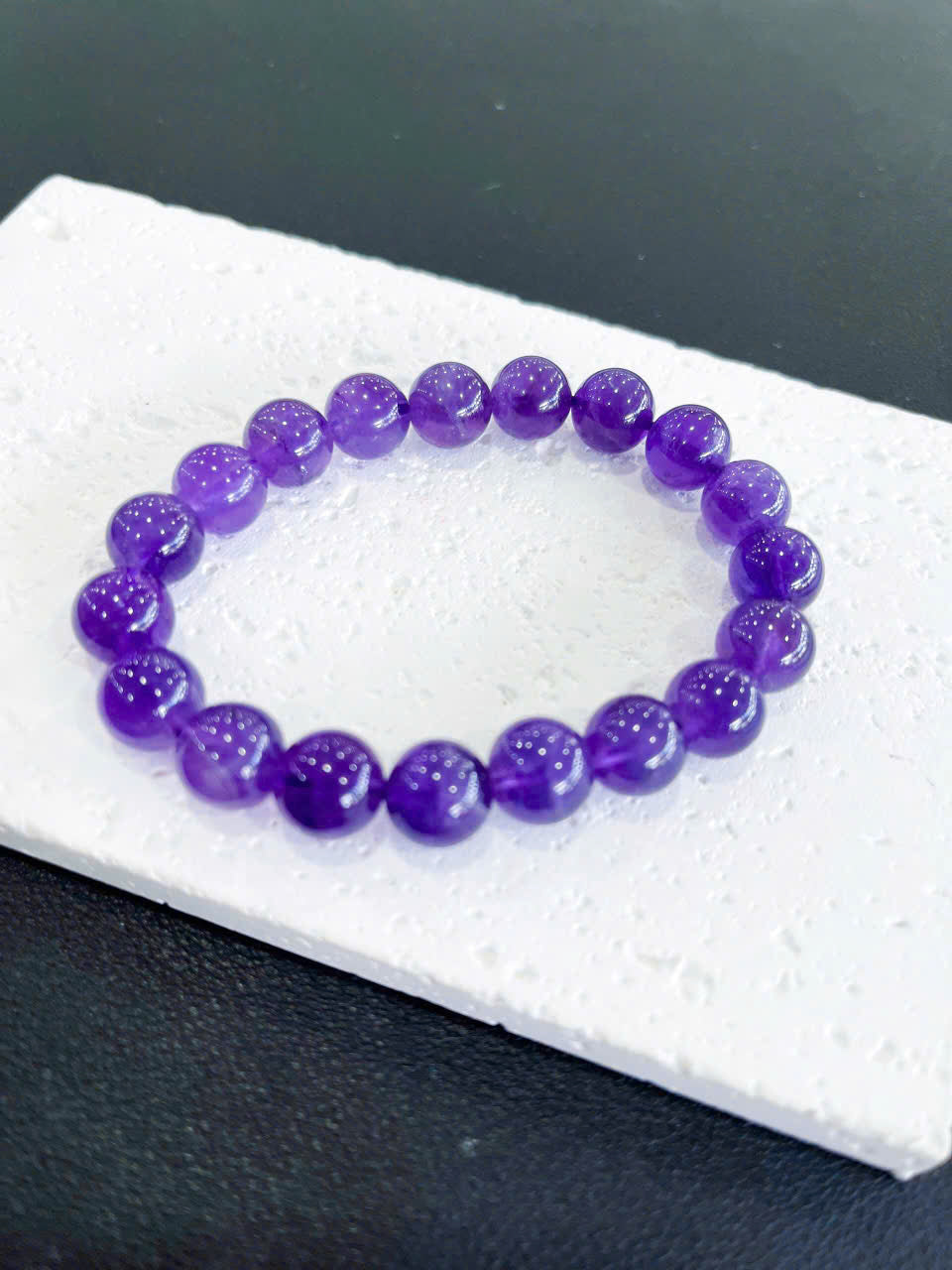 AMETHYST BRACELET, BRACELET STRETCH FIT HANMADE, NATURAL PURPLE GEMSTONE,  LUXURY BRACELET GIFT, HEALING STONE