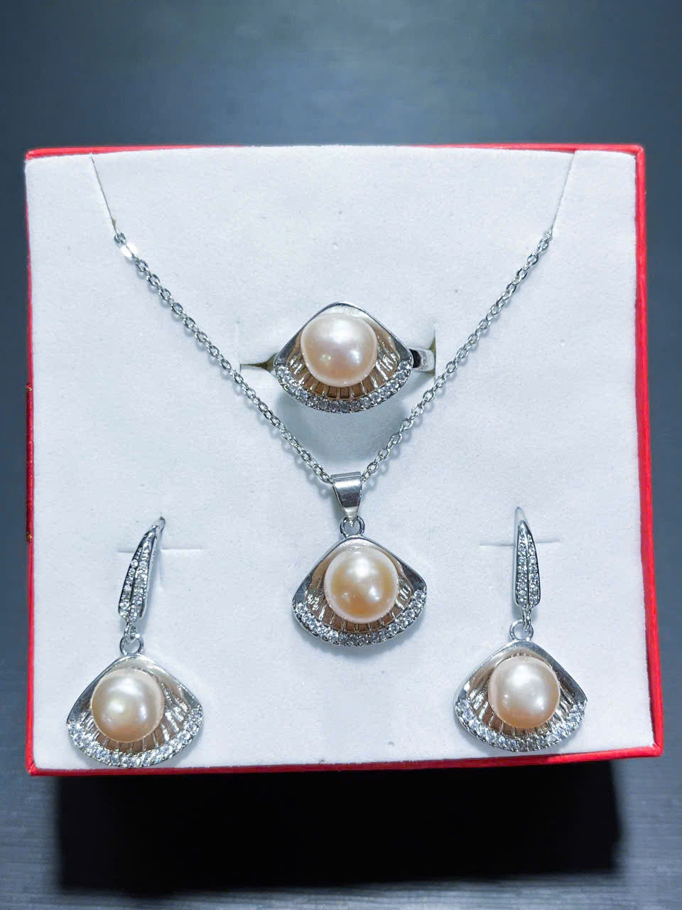 STERLING SILVER FRESHWATER PEARL, DESIGNED PEARL JEWELRY SET, NATURAL PEARL SET, ELEGENT JEWELRY SET, ELEGENT PEARL NECKLACE, WEDDING GIFT, PERFECT GIFT FOR HER