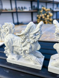 Thumbnail for PAIR ANTIQUE STONE PIXIU STATUES, HAND CARVED, ATTRACT WEALTH- LUCK AND SUCCESS,  EXQUISITE PIECE, PERFECT GIFT FAMILY FRIEND HOUSEWARMING PRESENT,  STORE OPENING.